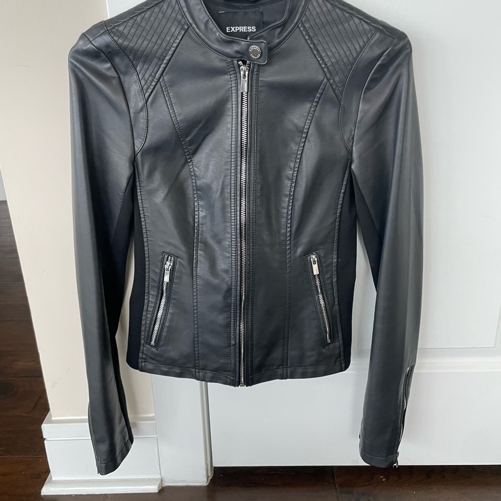 Express Women's Sleek Black Leather Jacket